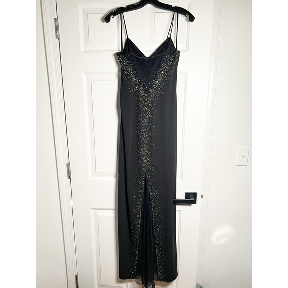 Vintage Dave & Johnny Black Beaded Gown Size 11/12 – Prom Evening Formal Dress - Picture 2 of 8